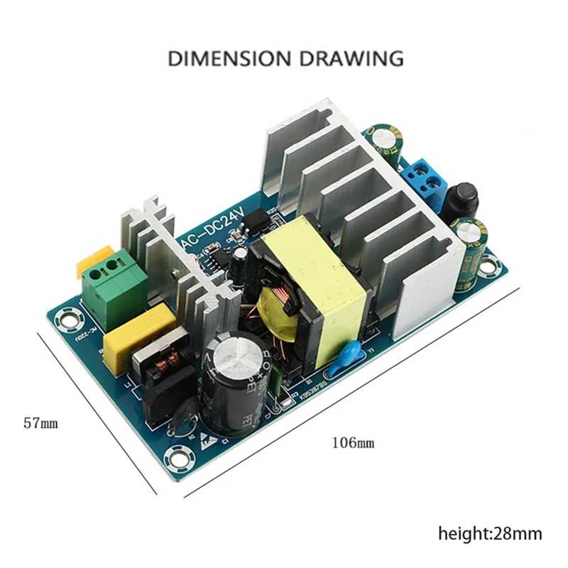 A01E-100W 24V 4A High-Power Switching Power Supply Board AC85-265V Universal 50HZ/60HZ AC-DC Power Supply Module