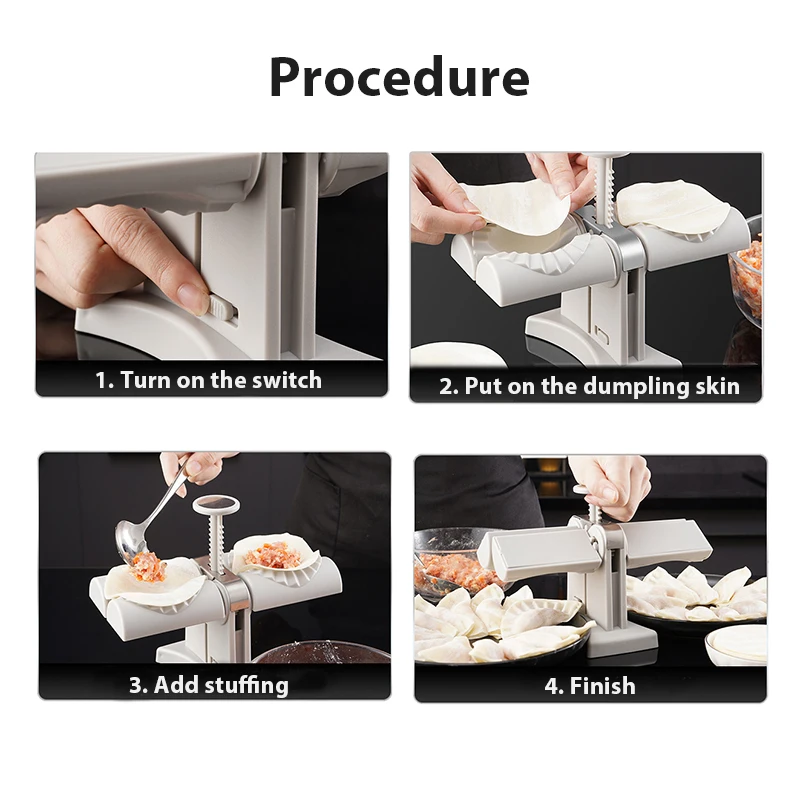 Dumplings Mold Double Head Press Fully Automatic Dumpling Machine DIY Empanadas Ravioli Mould Baking Accessories Kitchen Gadget