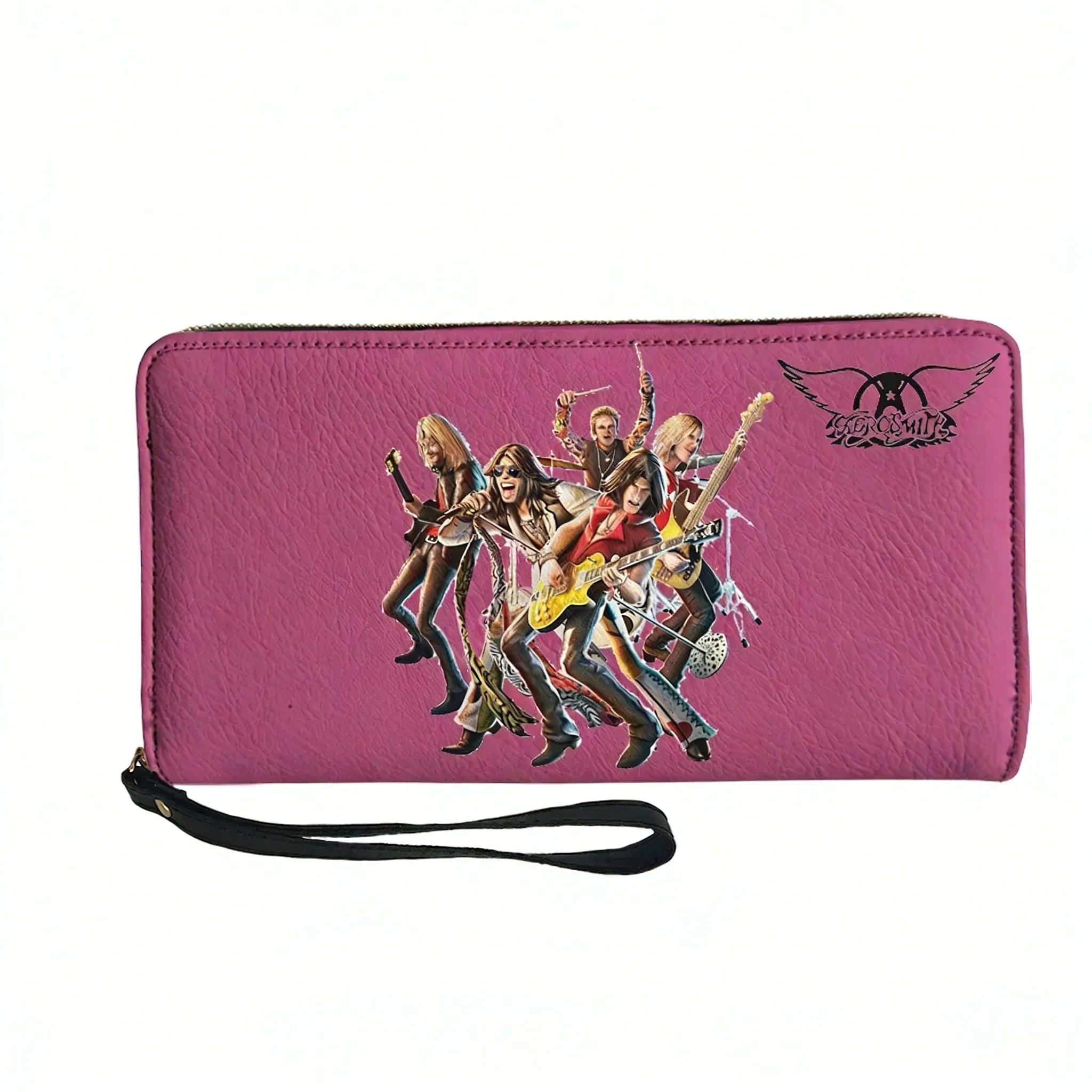 

Кошелек Aerosmith для мужчин, женщин и подростков, длинный кошелек на молнии с двойным принтом, модный городской кошелек с индивидуальным дизайном и фотографией, кошельки на заказ