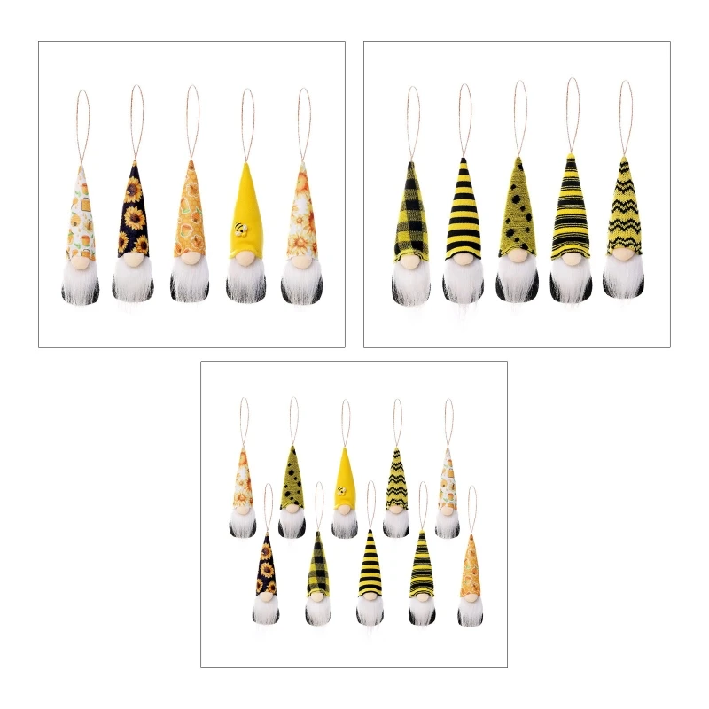 

5/10pcs Bumble Hanging Gnome Ornaments Handmade Swedish Honey Elf Summer Tree Decorations