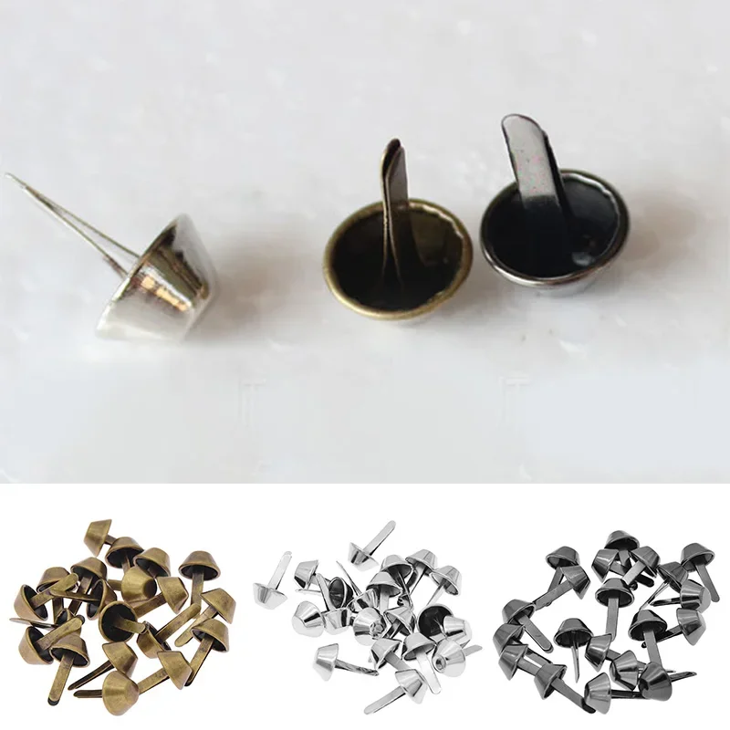 20pcs Two Foot Rivets Bucket Nails 12mm Leather Screws Bags Purse Metal Decorations Studs Bucket DIY Crafts Accessories Handbag