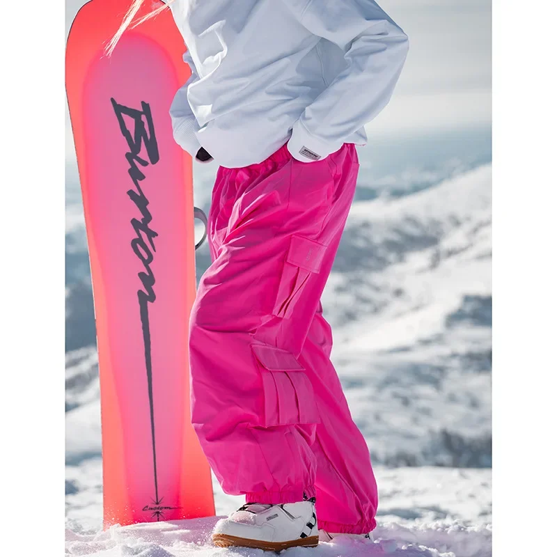 Outdoor 2025 New Oversized Ski Pants Waterproof Breathable Skiing Pants Winter Loose Thick Warm Snowboard Trousers Men Women