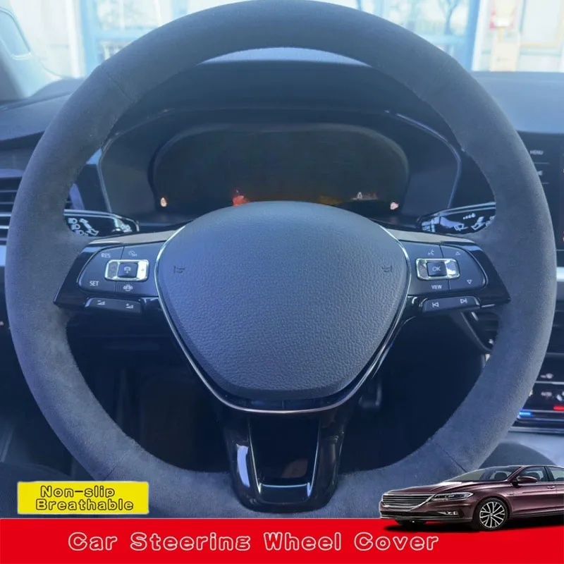 

Custom Hand Sewing Suede Leather Car Steering Wheel Cover For Volkswagen Amarok T6 Golf Mk7 Sharan Polo Jetta Passat B8
