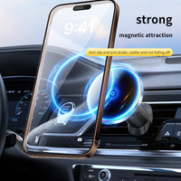 Magnetic 15W Car Magnetic Phone Holder Magnetic Wireless Car Charger Mount RGB LED Lights Magsafe Charger Base Accessories Phone