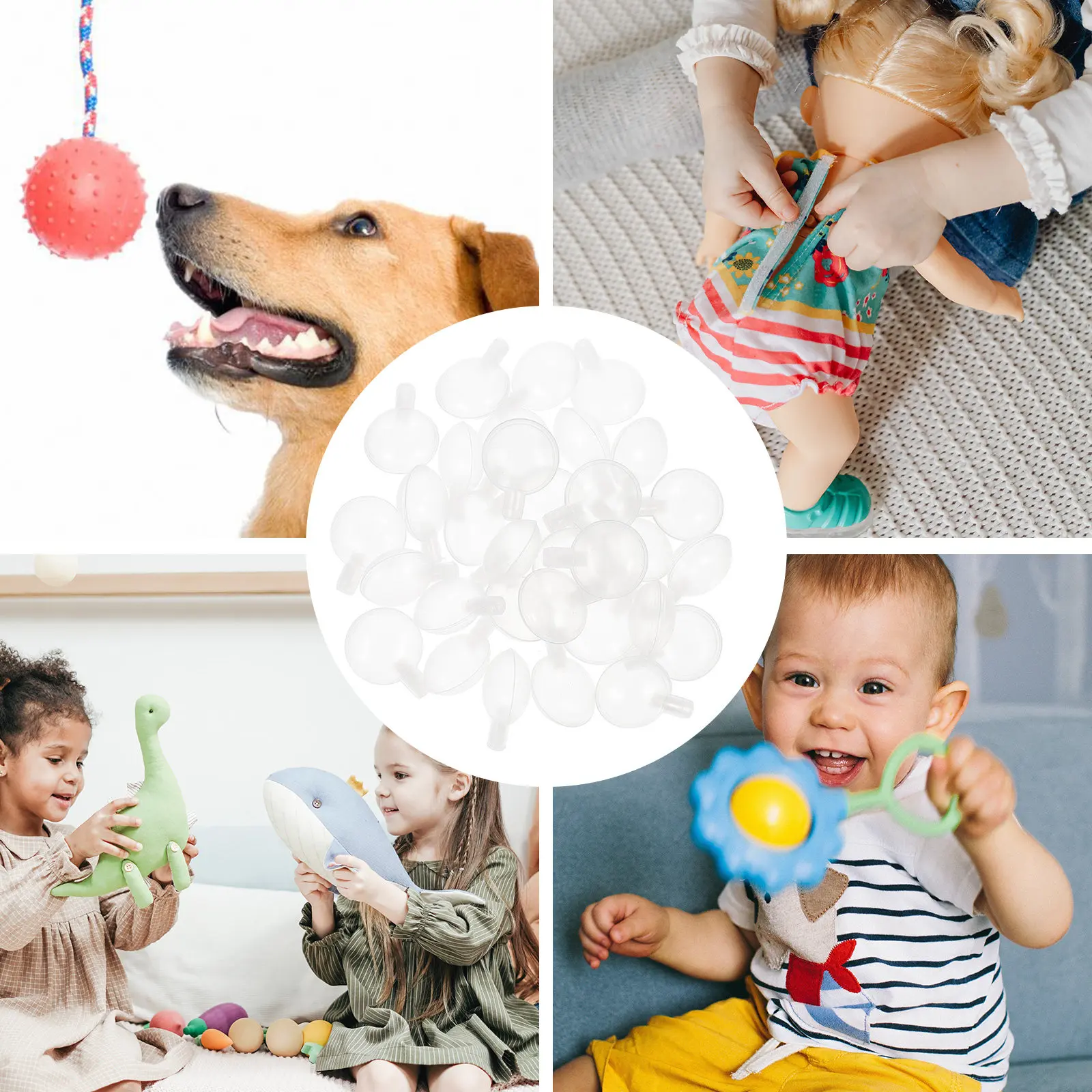 100pcs Plastic Squeaker Inserts for Stuffed Animals – Dog Cat Toy Making, Infant Interactive Play DIY Accessories
