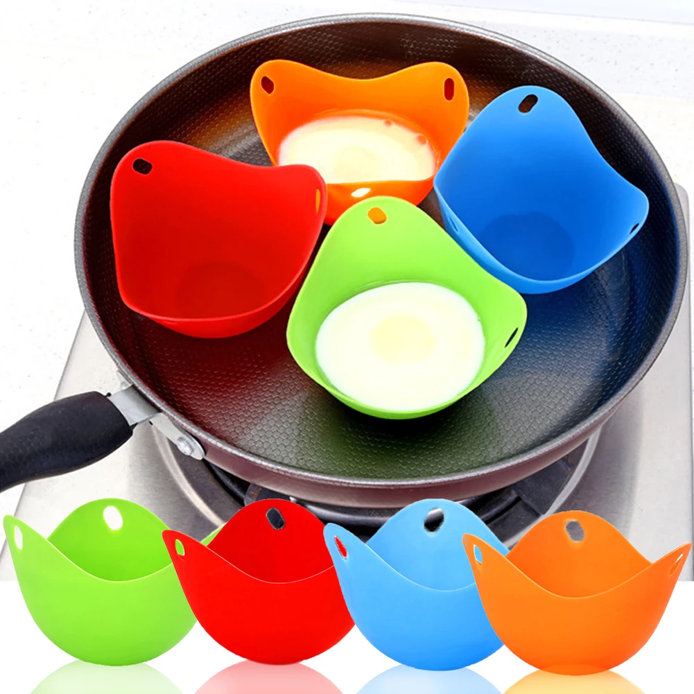 4Pcs/lot Silicone Egg Poacher Poaching Pods Pan Mould Egg Mold Bowl Rings Cooker Boiler Kitchen Cooking Tool Accessories Gadget