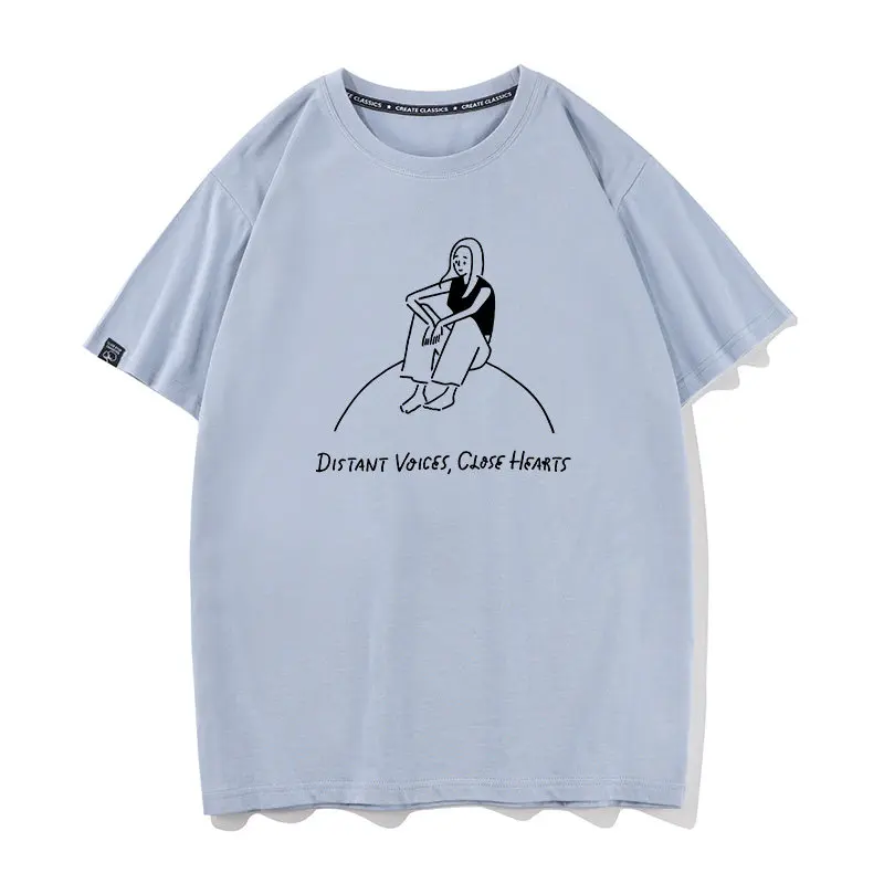 

Yu Nagaba Changchang Xiong [Love] Summer Short Sleeved Fashion T-shirt for Men and Women Same As Couple Fashion Top