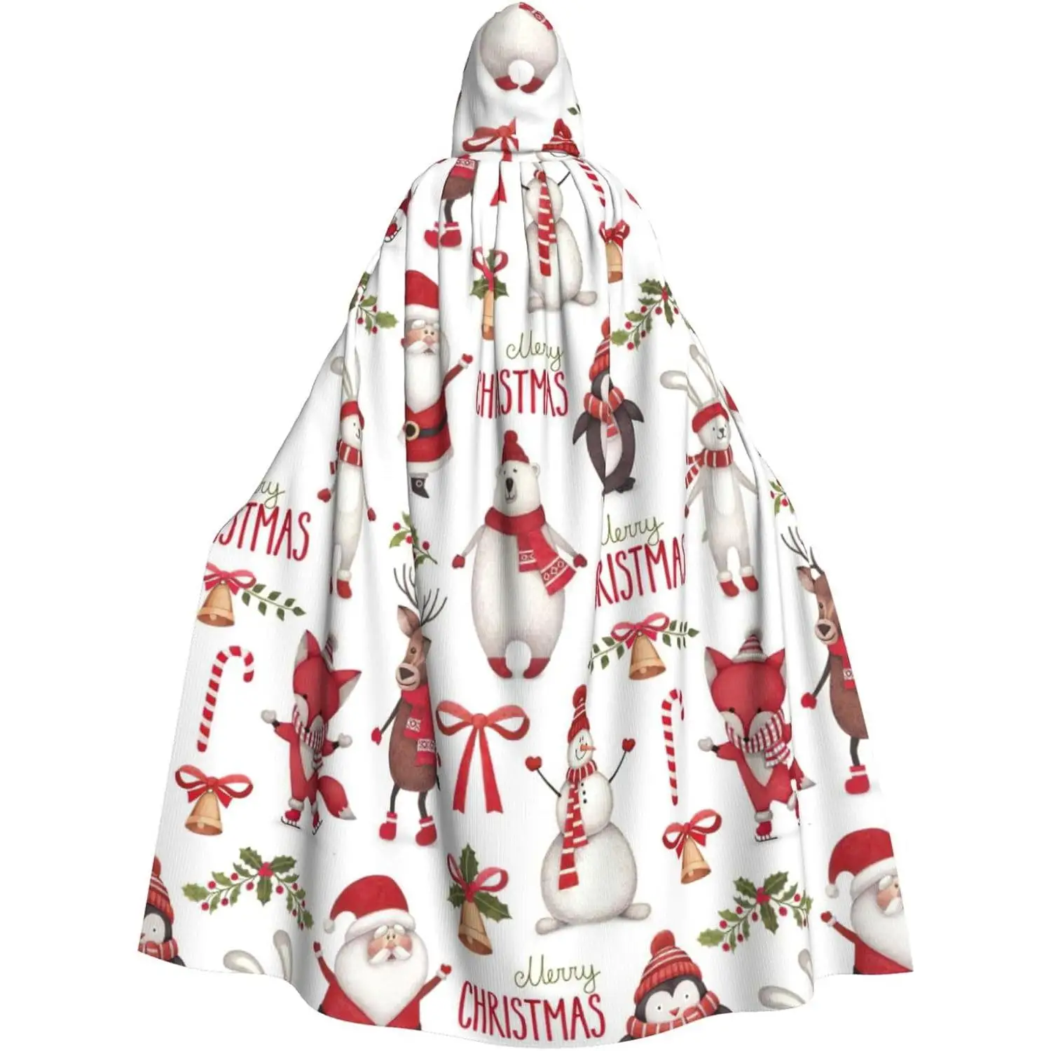 

Style Print Adults Hooded Cloak With Halloween Christmas Witch Cape Robe Costume Party Supplies ﻿Men Women Christmas Cosplay