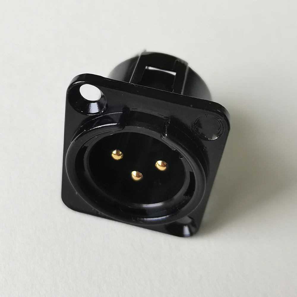 XLR 3-Pin 4-Pin 5-Pin Stecker Buchse Panelanschluss Audio-Mikrofon-Verbinder Schwarz Silber Vergoldet Kupferkontakt XLR Metallsockel – Detail 8