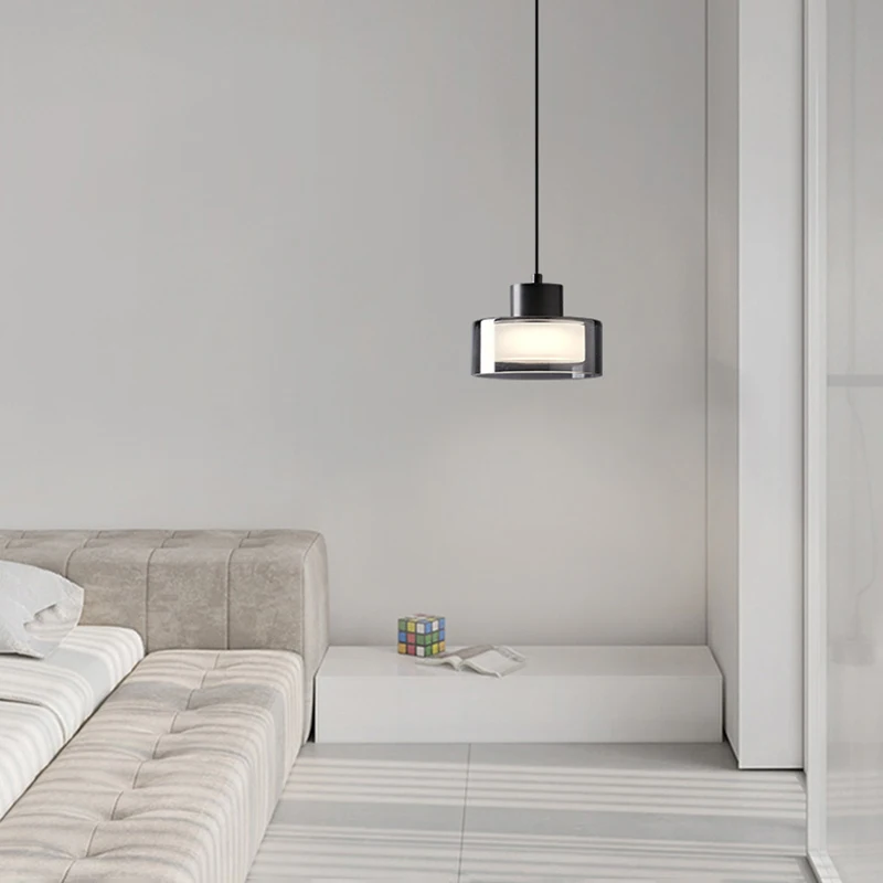 Lámpara Led de cristal minimalista y creativa moderna, iluminación para sala de estar, dormitorio, accesorio de luces colgantes, decoración del hogar, lámpara colgante brillante