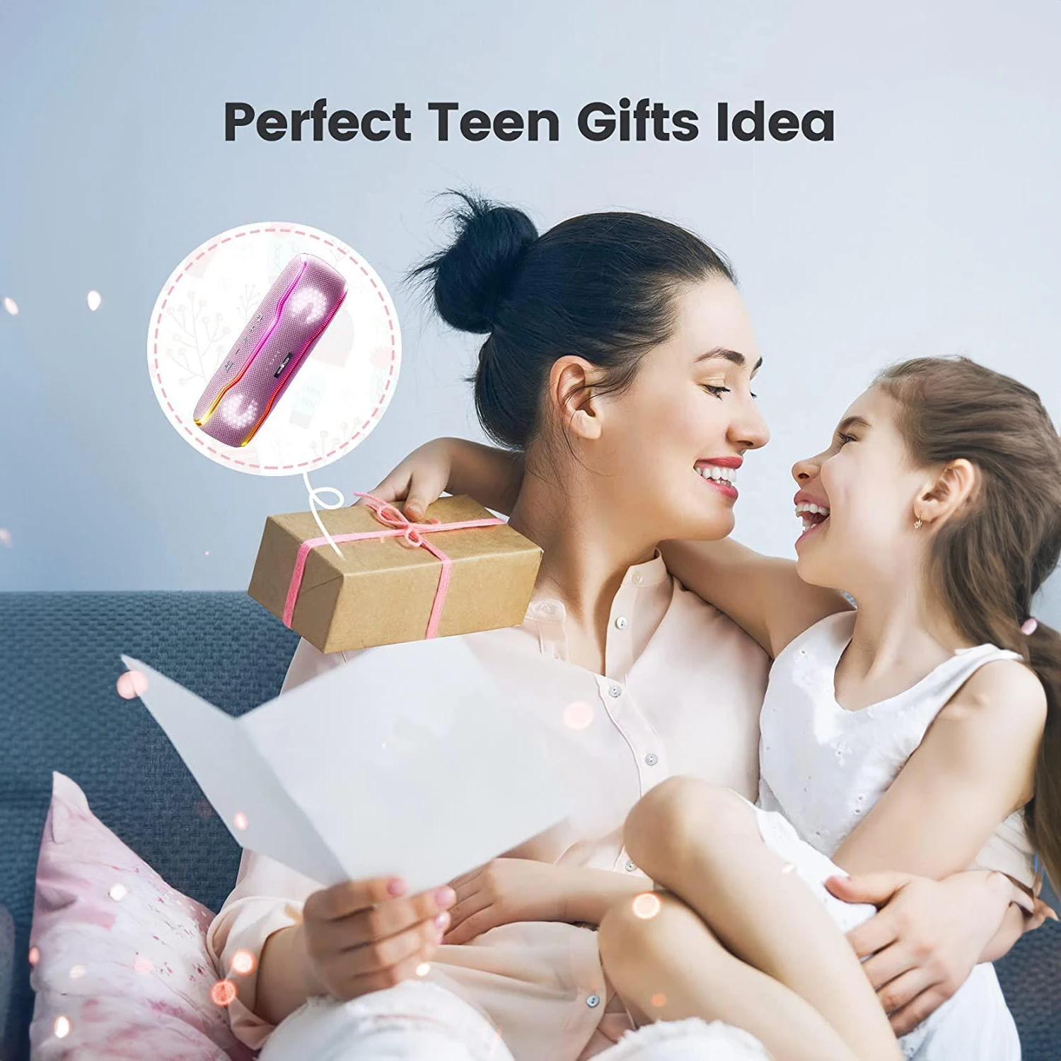 WISETIGER F10C وردي 25 وات IPX7 مقاوم للماء مكبر صوت بخاصية البلوتوث قابل للنقل مضخم صوت صندوق صوت مزدوج الاقتران مع ضوء RGB