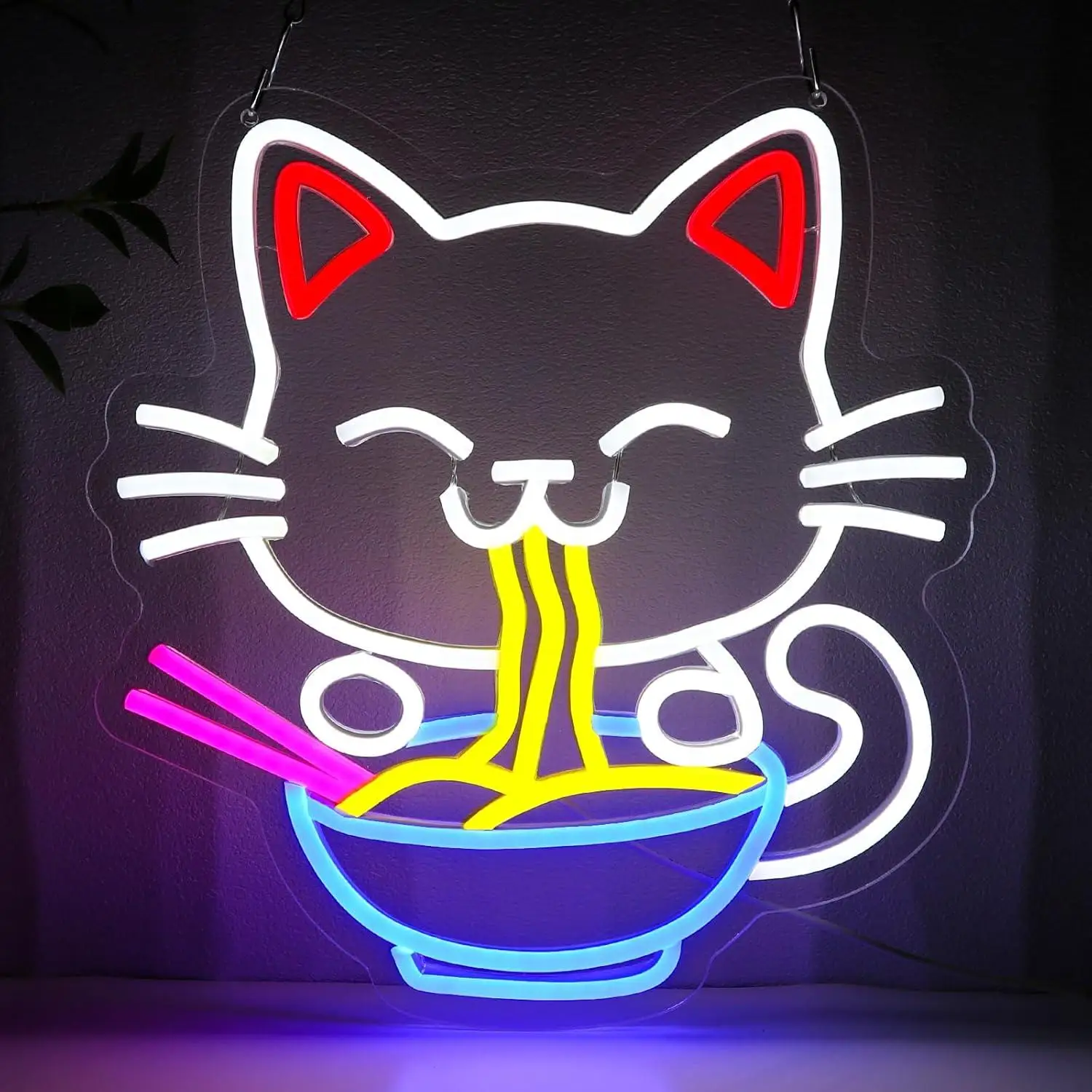 

Fortune Cat Ramen Neon Sign Lucky Cat USB Dimmab LED Lights for Business Noodles Shop Kitchen Home Pub Dinning Room Restaurant
