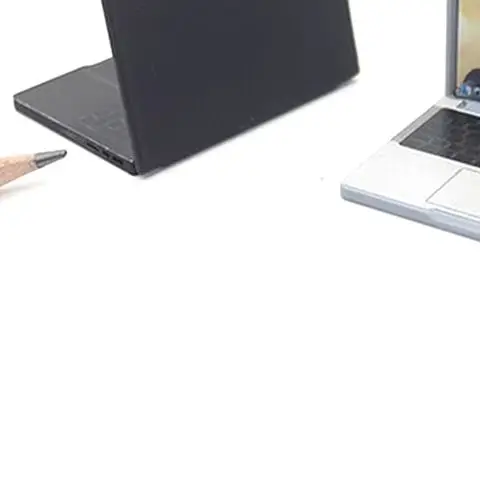 Cute Simulation 1:12 Mini Laptop Computer Dollhouse Miniature Alloy Crafts Dollhouse Decoration For Doll House DIY Accessories