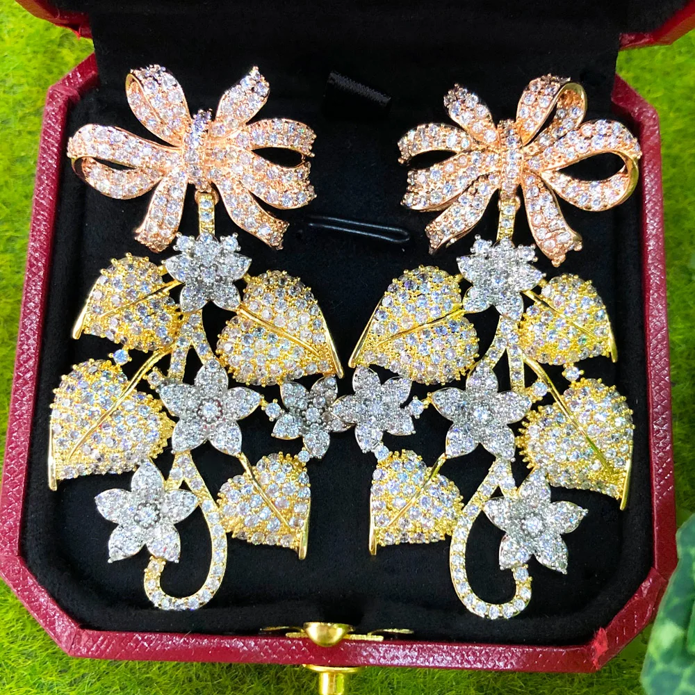 

Missvikki NEW Original Shiny CZ Big Pendant Earrings for Women Daily Fine Bridal Wedding Party Super Gift Jewelry High Quality
