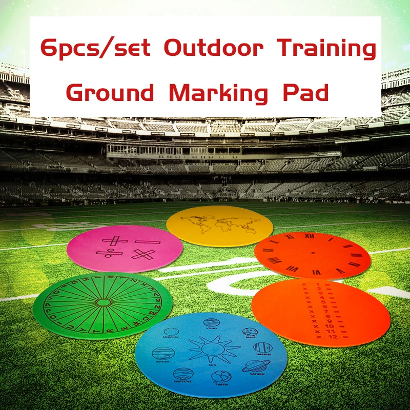 

6pcs Set 20cm TPE Football Baseball Outdoor Training Base Ground Marking Pad Mat Accessories Portable