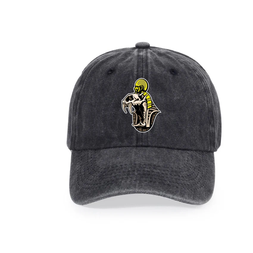 

New Vintage Washed Cotton Baseball Cap For Men Women Dad Hat golf caps Snapback Cap Fashion Funny Skull Pattern Printed