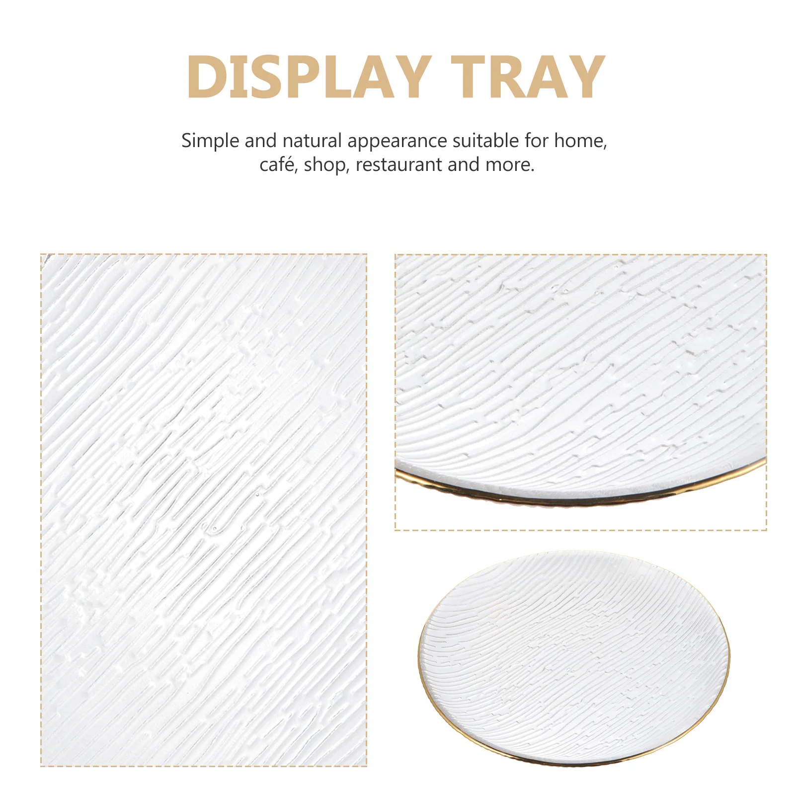 

Glass Dinner Plate Transparent Simple Design for Dessert Cake Steak Serving Tray Household Food Plate Snack Appetizer Dish