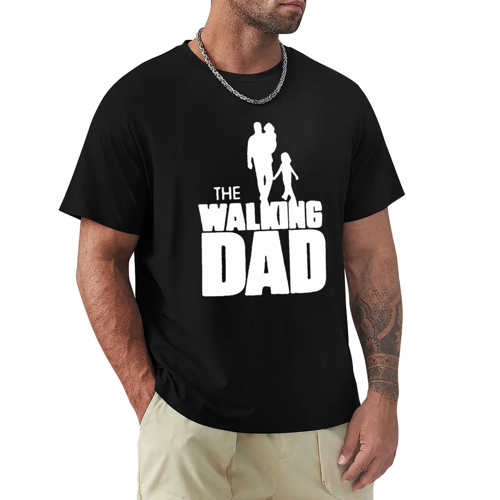 

The Walking Dad Fathers Day Gift T Shirt Harajuku Short Sleeve T-shirt 100% Cotton Graphics Tshirt Tops