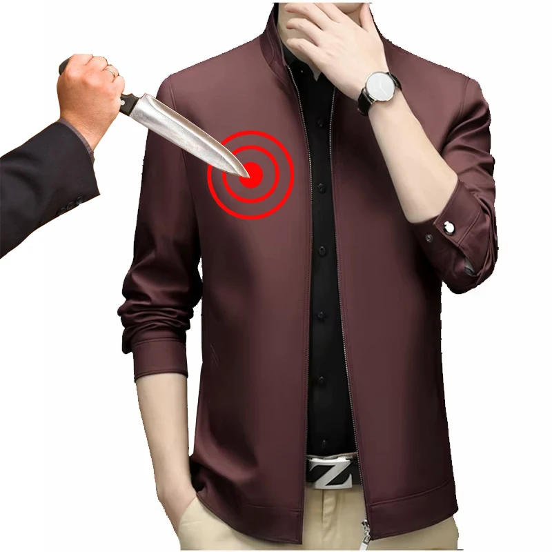 Silkworm Silk Stand Stab Proof-Cut Proof Safety Jacket Fashionable High-End Invisible Flexible Protective Tactical Clothing 7XL