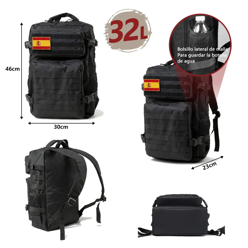 Mochila Táctica de 50L / 32L, Mochila de Gran Capacidad para Exteriores, Mochila de Senderismo de 3 Días, Mochila de Fitness, Mochila de Equipo de Campamento y Senderismo
