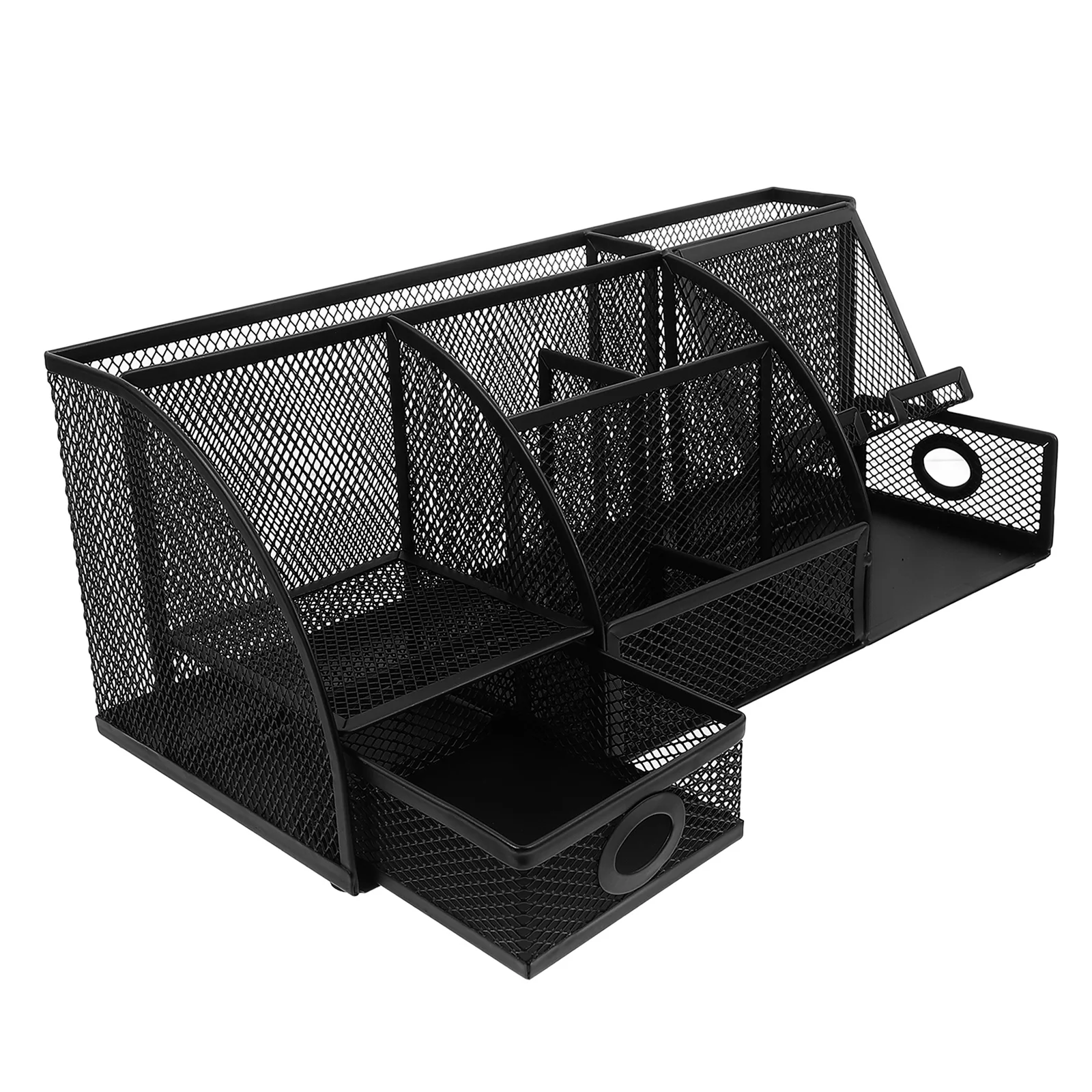 

Iron Pen Holder Desk Organizer Storage Box Office Supplies Container Stationery Case Tabletop Accessory Mesh Metal Design