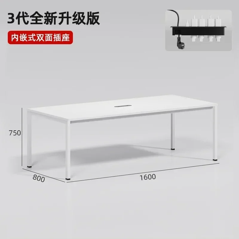 Conference table simple modern white steel frame simple negotiation table conference room table and chair combination