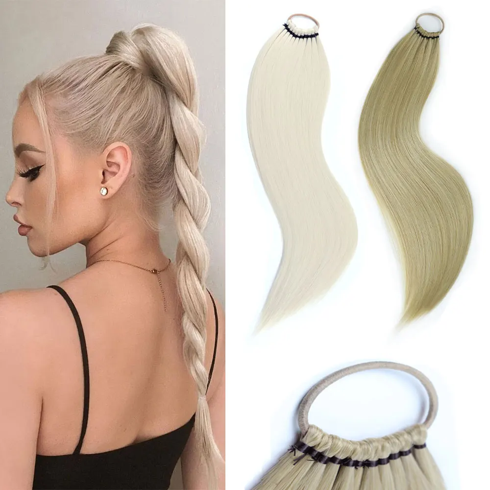 

MERISIHAIR Synthetic Ponytail Hair Extensions Hair False Tail Long Straight False Horse Tails Fake Hairpiece 24 Inch