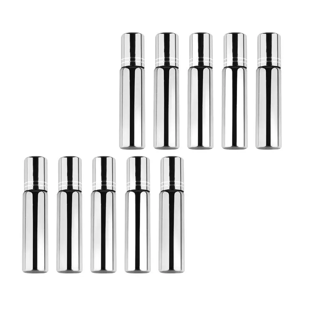 10Pcs Perfume Sub Container 10Ml Small Roller Bottle for Essential Oils Portable Leak-Resistant Cosmetics Storage