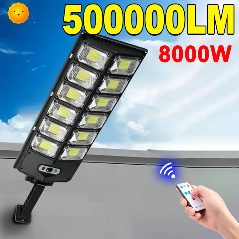 

500000 LM Самый мощный солнечный светодиодный светильник для улицы 540/360/96 Светодиодный уличный солнечный светильник с датчиком движения Водонепроницаемый садовый уличный фонарь