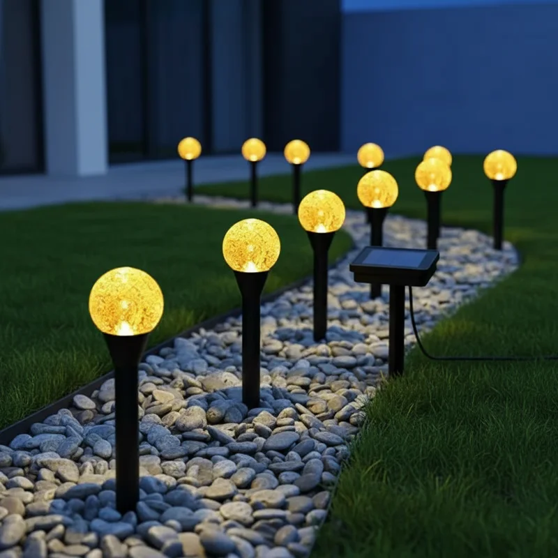20/30 LED Bubble Ball Lawn Lights Solar Powered Waterproof 8 Modes Outdoor Pathway Lights for Camping