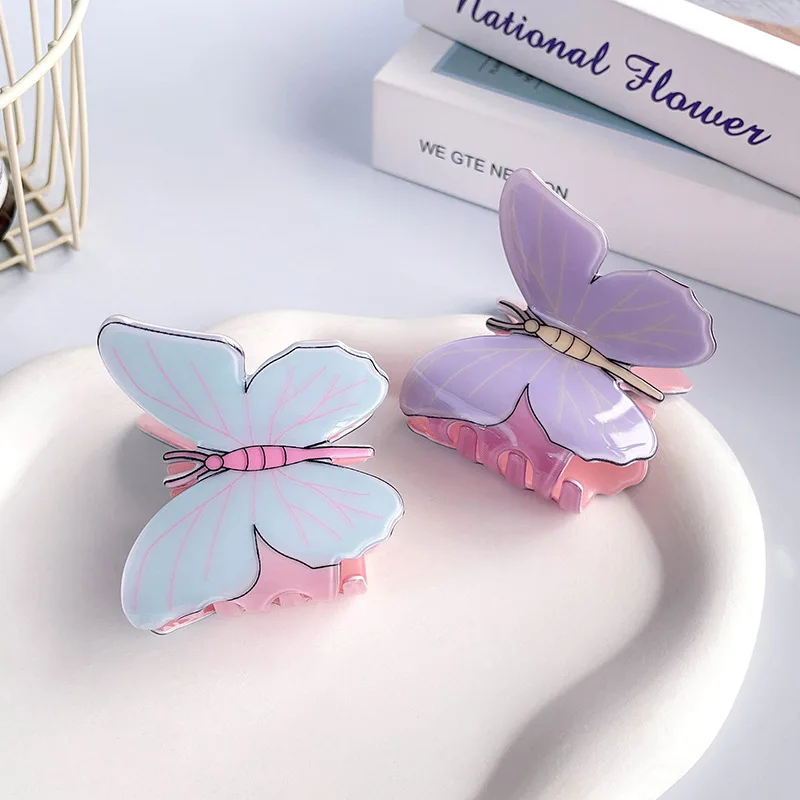 YHJ Beautiful Butterfly Hair Claw Summer Minimalist Style Universal Matching Hair Claw Clips Hair Accessories for Wommen Girls