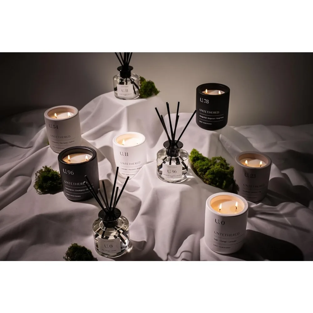 Luxury Hand-Poured Scented Candle - Orange Peel, Bergamot & Sandalwood | 100% Natural Coconut & Apricot Wax Blend | Made in USA - Image 4