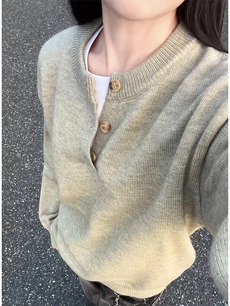 

Retro American Sle Men's Knitted Sweater Henry Collar Lazy Sle Inner Wear Korean Sle Autumn Winter Casual Faion