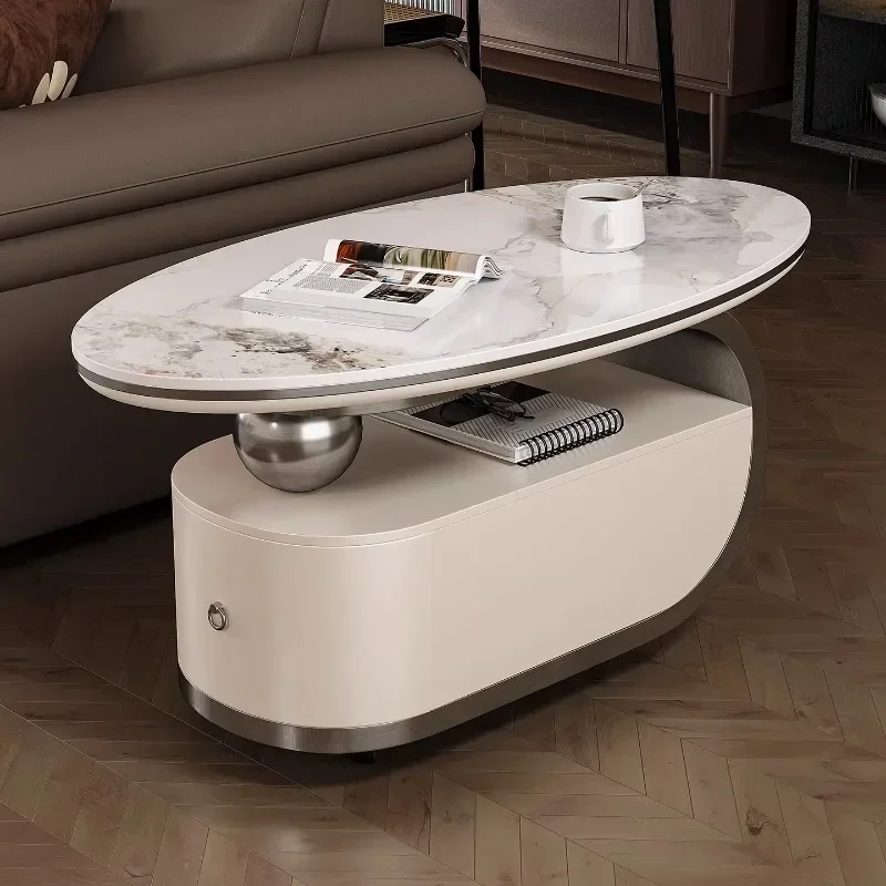 Nordic Luxury Coffee Table Moving Drawers Aesthetic Standing Coffee Table Living Room Modern Mesa Auxiliar Postmodern Furniture