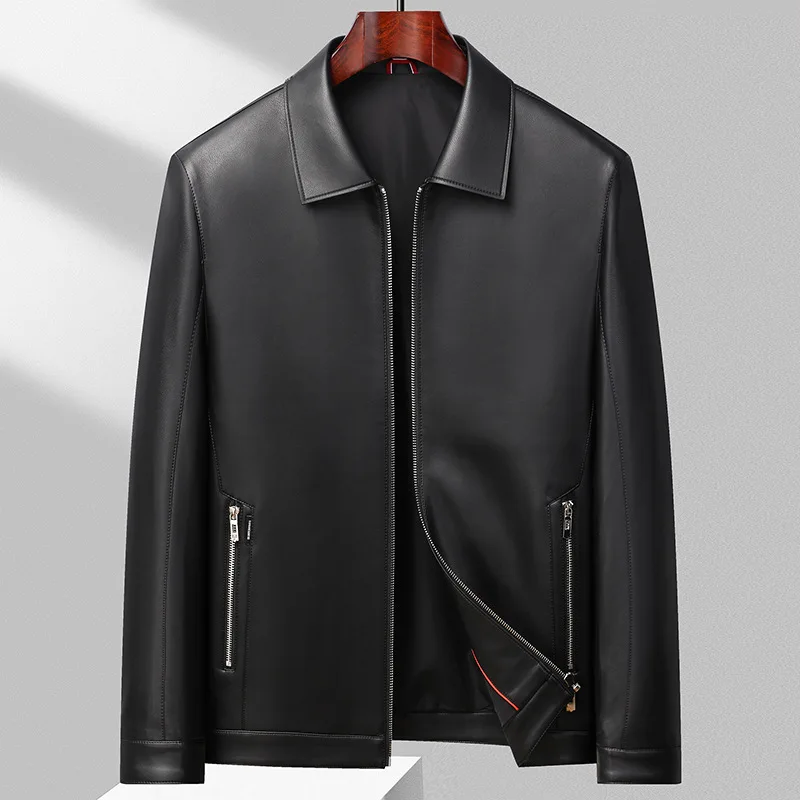 Blouson en cuir décontracté pour homme, tendance, printemps et automne, 2023