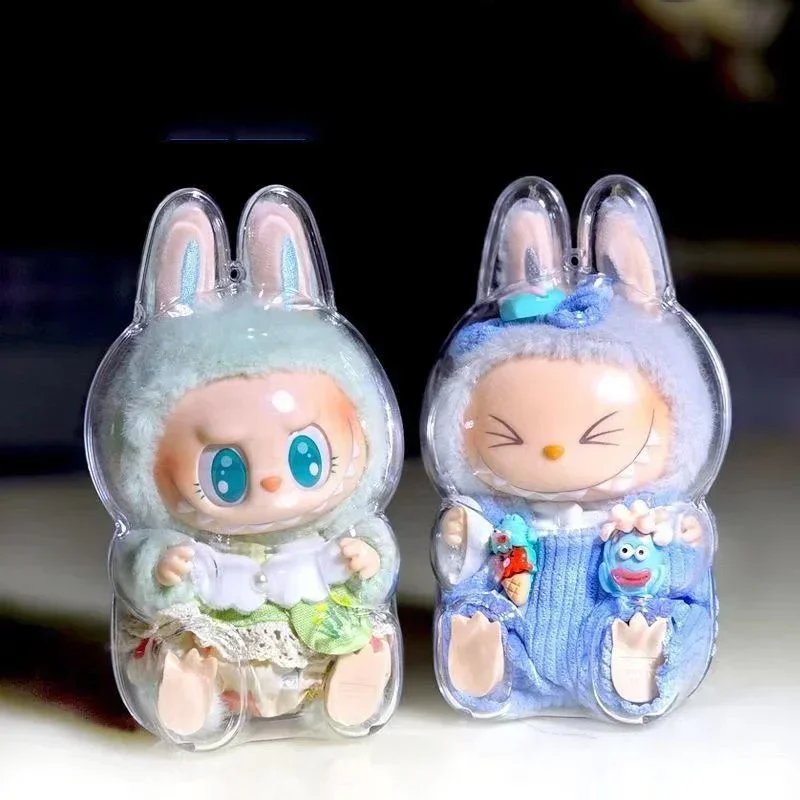 

Transparent Protective Box for Labubu V1 V2 Doll Dustproof Acrylic Organizer Case Storage Shelf Accessories Collectible Toys