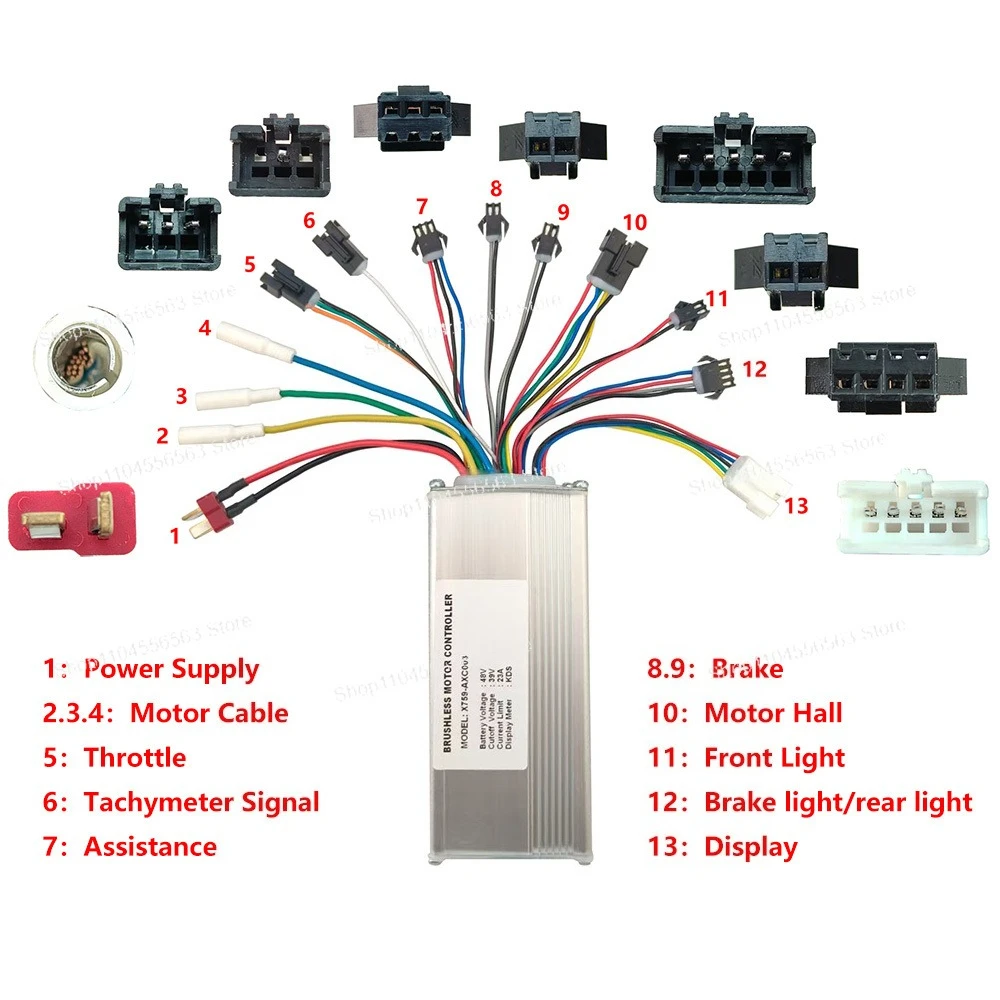 

Контроллер бесщеточного двигателя Ebike X759-AXC003 48 В 23 А для электрических скутеров с протоколом KDS, аксессуары для MTB, регулятор скорости