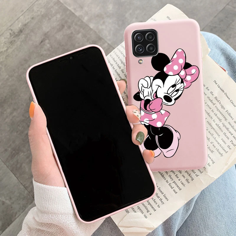 Dla Samsung Galaxy A22 4G A 22 A22S 5G przypadku Minnie Mickey Mouse słodkie mody kreskówki powłoki miękkiego silikonu Funda dla Samsung A22