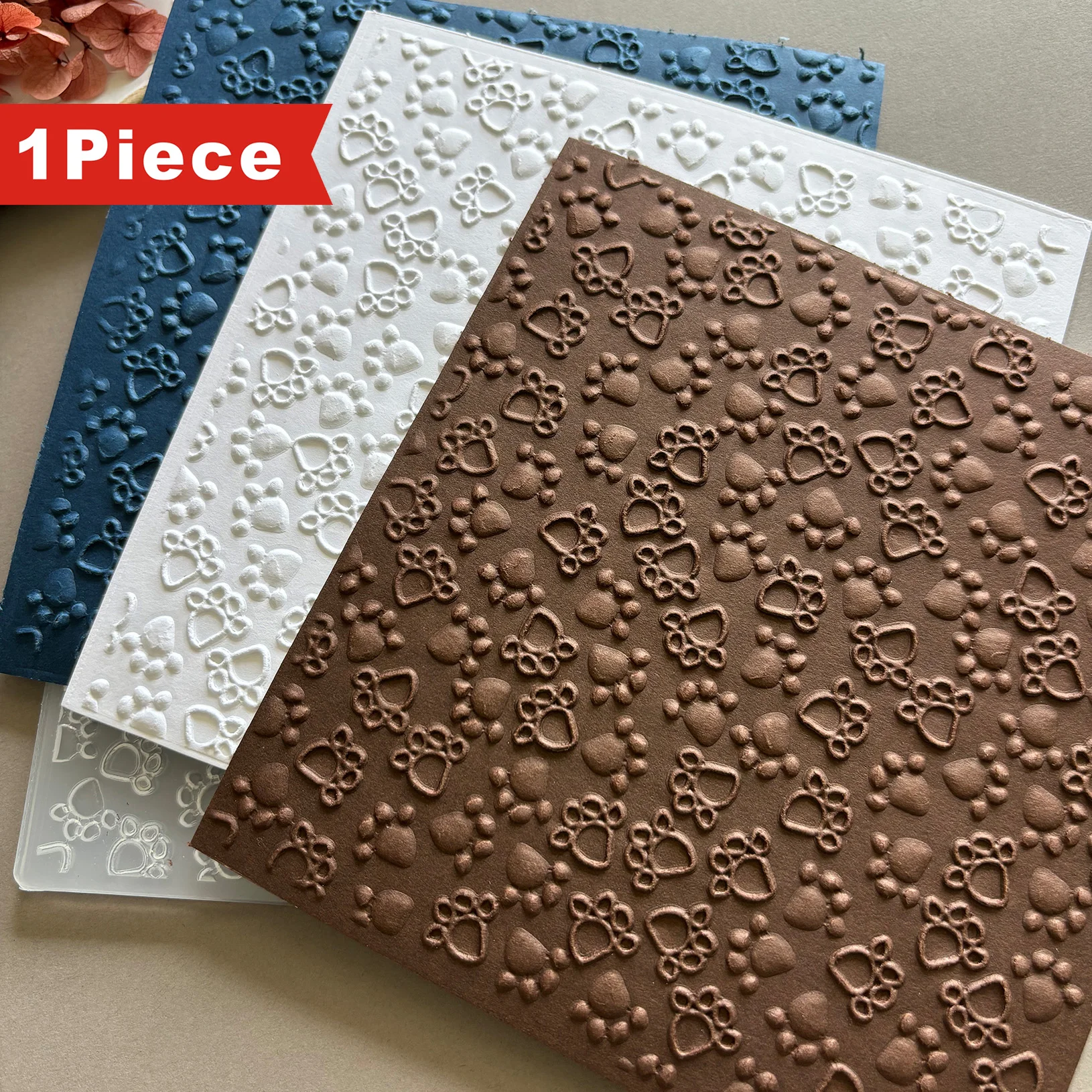 وصل حديثًا 1 مجلد بلاستيكي ثلاثي الأبعاد منقوش لصنع البطاقات وسجل القصاصات - تصميم "تصميم طباعة مخالب الحيوان ثلاثي الأبعاد"، 5.9 × 5.9 بوصة #6