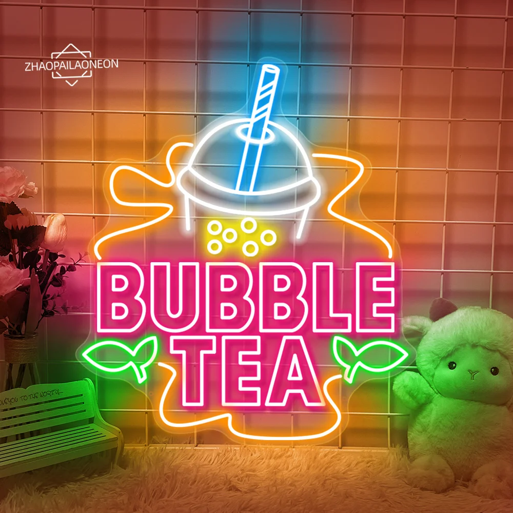 Imagem -02 - Bubble Tea Neon Sign Led Light Boba Tea Shop Decoração do Quarto Bar Cafe Restaurant Decor Lâmpada de Parede