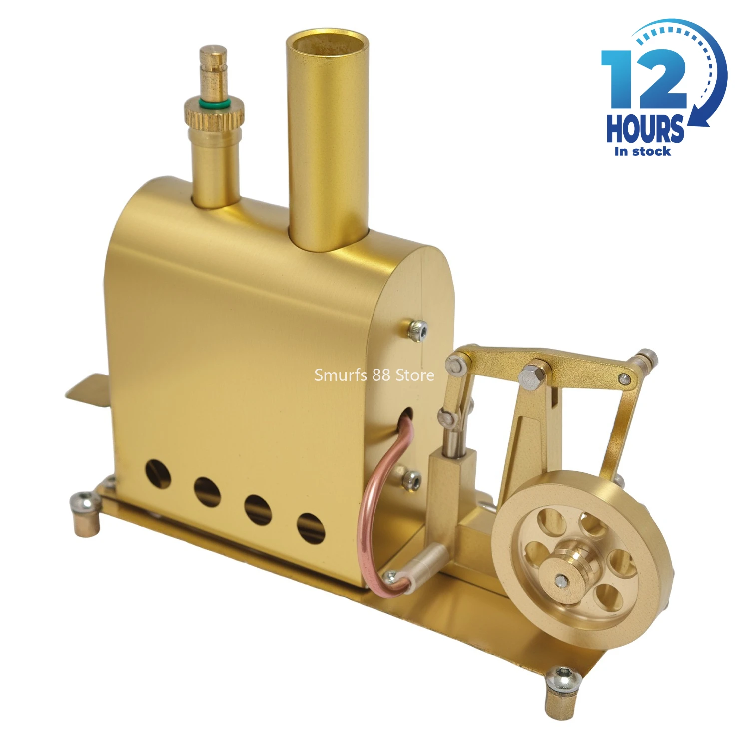 

Mini Brass Steam Boiler Engine Model Stainless Steel Well Made Retro Steam Boiler Engine with Safety Valve M89