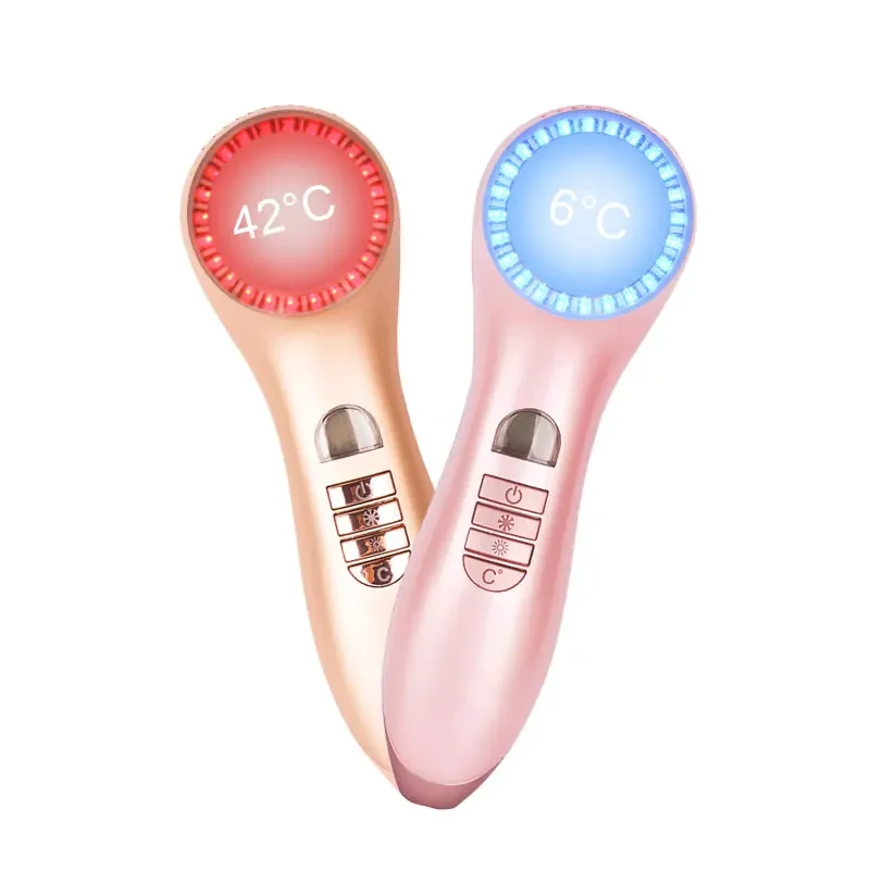 

Hot Cold Hammer Face Photon Facial Massager Care Vibration Cleansing Tool LED Light Sonic Equipment