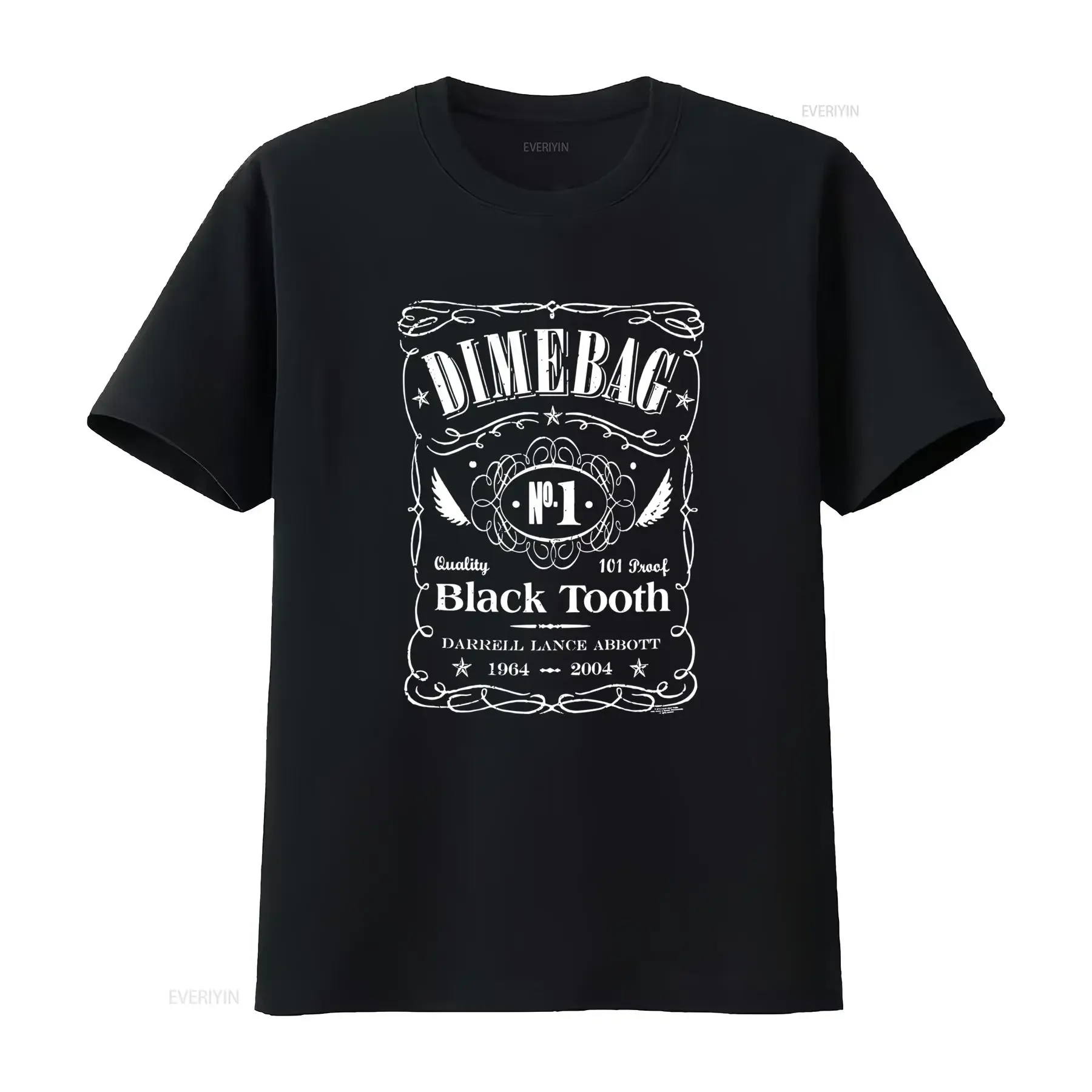 Men's Dimebag Darrell Black Tooth 101 Proof Quality Whiskey Label T Shirt XX Large vintage Washed Breathable Stretched graphic
