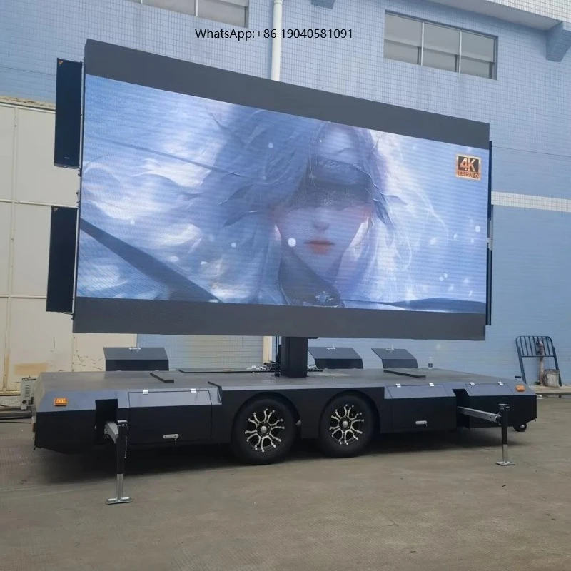 Outdoor Large Advertising Trucks LED Digital Signage Screen  P8 Full Color Mobile Outdoor Trailer LED Screen Advertising