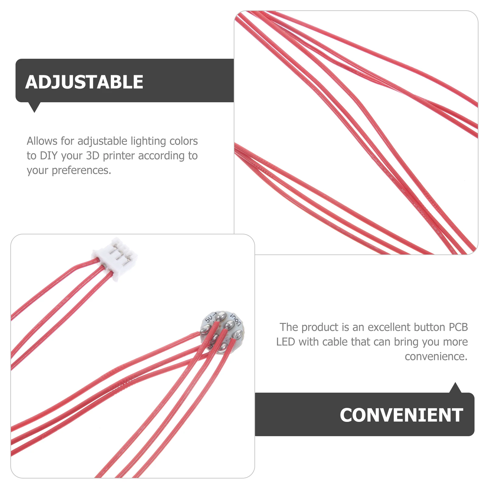 

Rgbw Mini Button Pcb Led Replacement Lamp Panel Board Ptfe Cable Printing Accessory Rgbw Led For 3D Printer 3D Printer Part