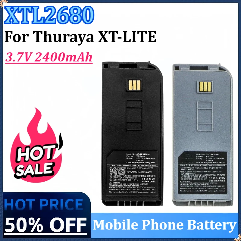 

New XTL2680 3.7V 2400mAh Satellite Phone Battery JUPC10385 IKLT06781 for Thuraya XT-LITE XT LITE Mobile Phone Batteries