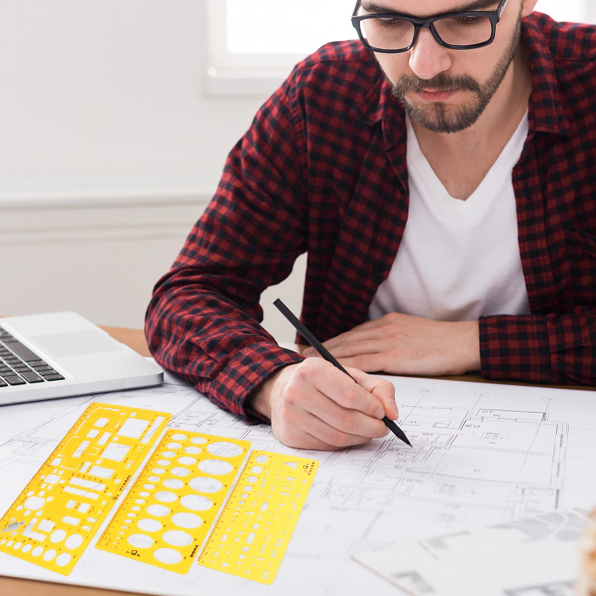 

Geometry Measuring Tool Scale Ruler Template Art Drawing Professional Design School Office Plastic Ellipse Drafting Student