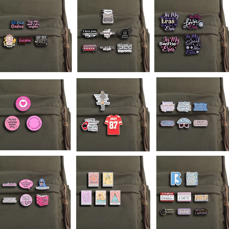 3-8 قطعة/مجموعة البوب المغني ألبوم الموسيقى المينا دبابيس الكرتون غنائية يقتبس بروش دبوس الملابس على ظهره شارة التلبيب هدية للأصدقاء #1