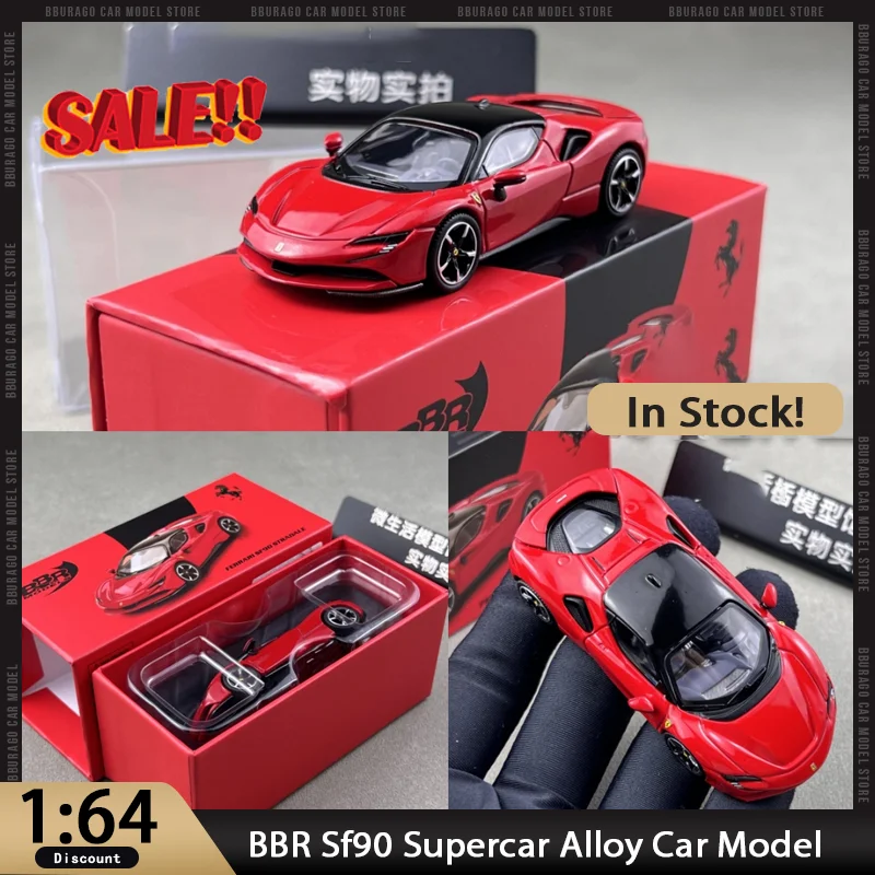 

Новинка в наличии BBR 1:64 SF90, суперкар, модель автомобиля из сплава, миниатюрный литой под давлением SF90, ограниченная серия, украшения, игрушки на заказ, подарок для детей