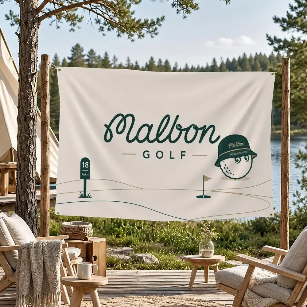 Ashion Golf MALBON Flaggen, Flagge für Zimmer, Wohnheim, Camping, Picknick, Kunststil, Garage, Bar, Wanddekoration, Banner – Detail 9